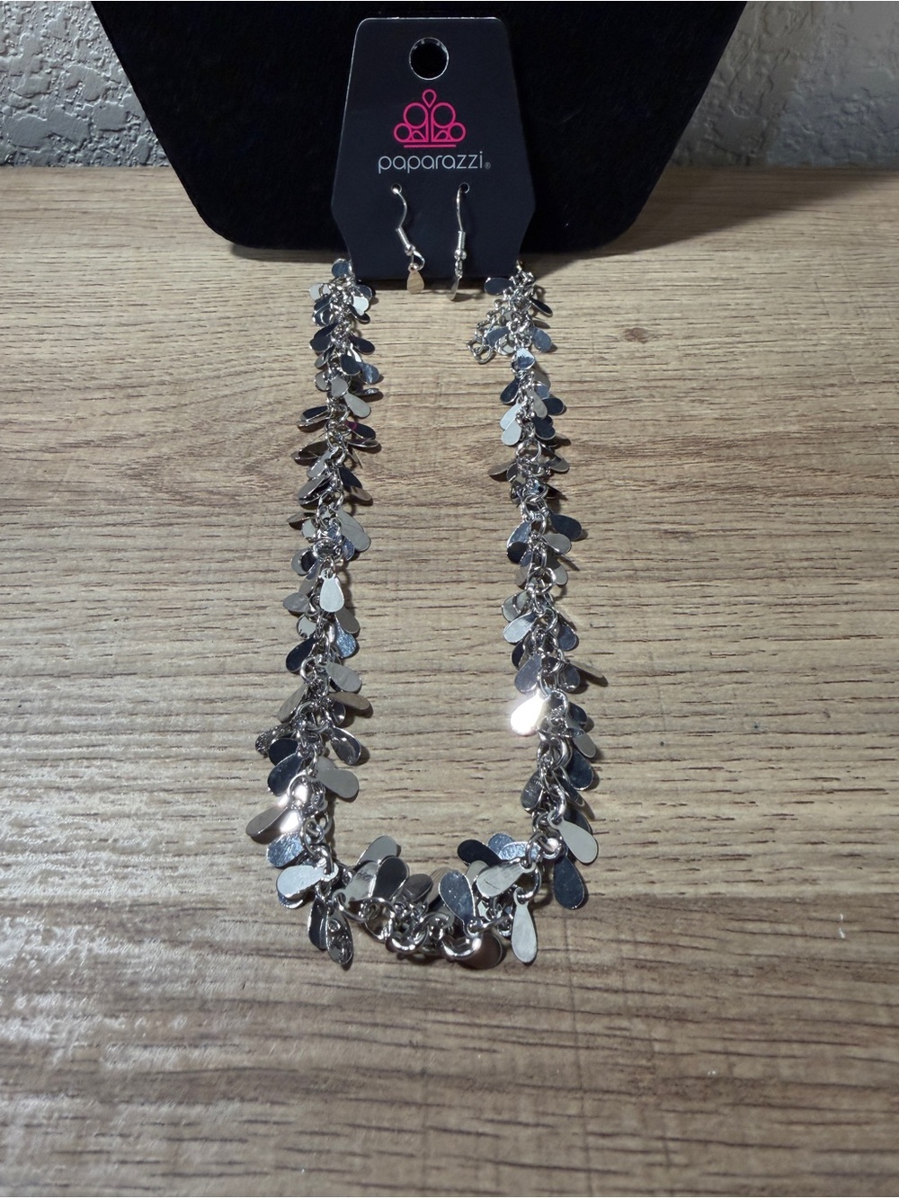 paparazzi Silver Teardrop Cluster Statement Necklace